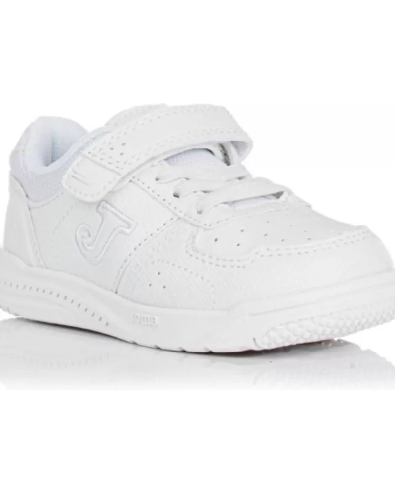 Boy JOMA Sports Shoes-Girl And Boy Trainers Deportiva Harvard Jr 2202 Con Velcro Unisex Blanco