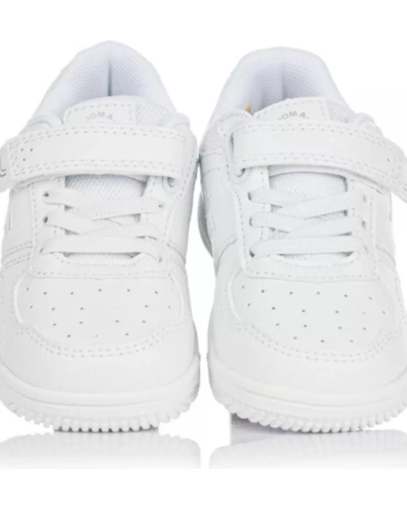 Boy JOMA Sports Shoes-Girl And Boy Trainers Deportiva Harvard Jr 2202 Con Velcro Unisex Blanco