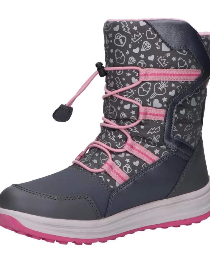 Girl GEOX Mid Boots-Girl Boots J042Ua 0Bcmn J Roby Girl B Wpf C0952 Dk Grey-Pink