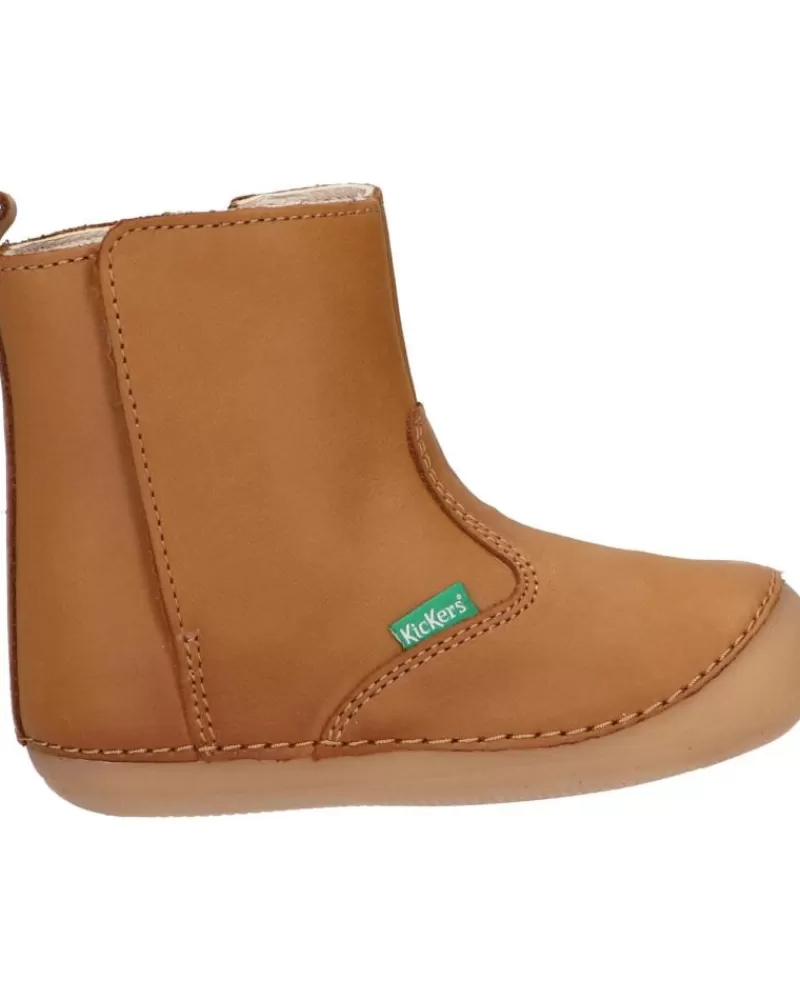 Girl KICKERS Mid Boots-Girl Boots 584419-10 Socool 116 Camel Clair