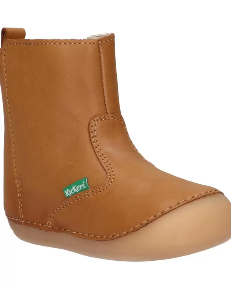 Girl KICKERS Mid Boots-Girl Boots 584419-10 Socool 116 Camel Clair