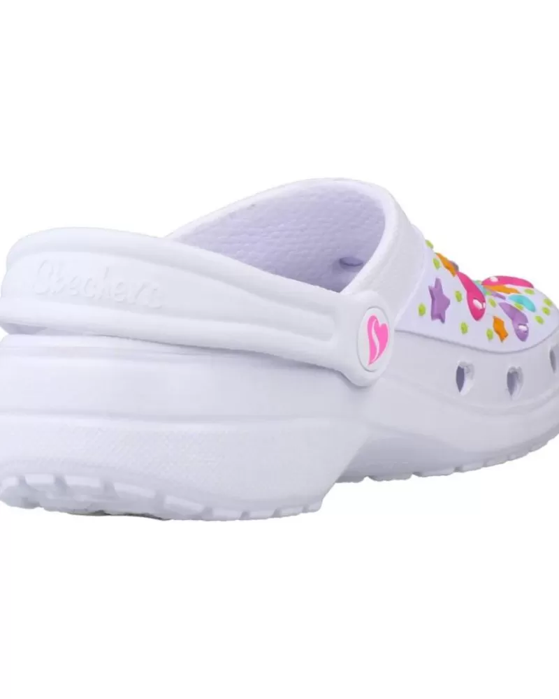 Girl SKECHERS Clogs-Girl Clogs Heart Charmer-Unicorn Delig Blanco