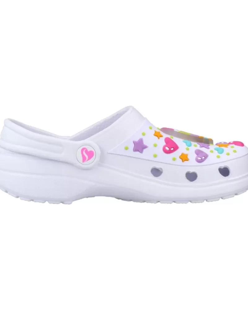 Girl SKECHERS Clogs-Girl Clogs Heart Charmer-Unicorn Delig Blanco