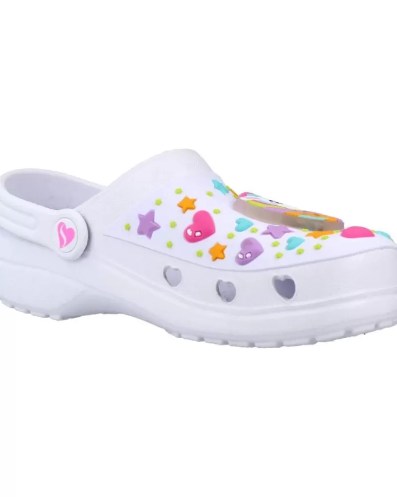 Girl SKECHERS Clogs-Girl Clogs Heart Charmer-Unicorn Delig Blanco