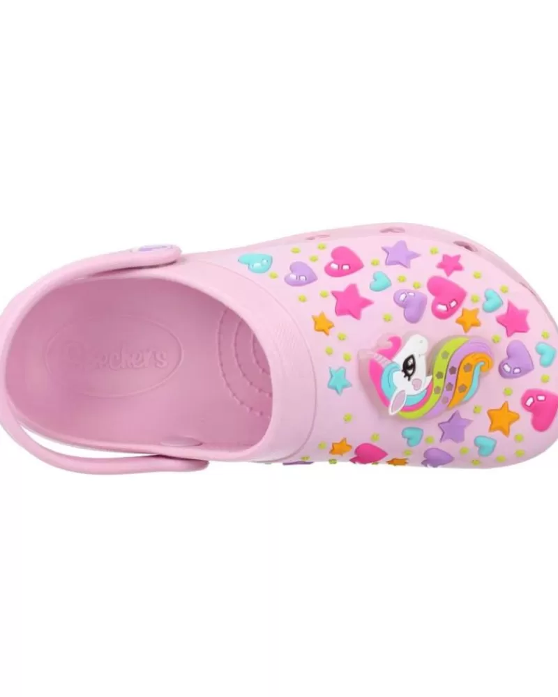 Girl SKECHERS Clogs-Girl Clogs Heart Charmer-Unicorn Delig Rosa