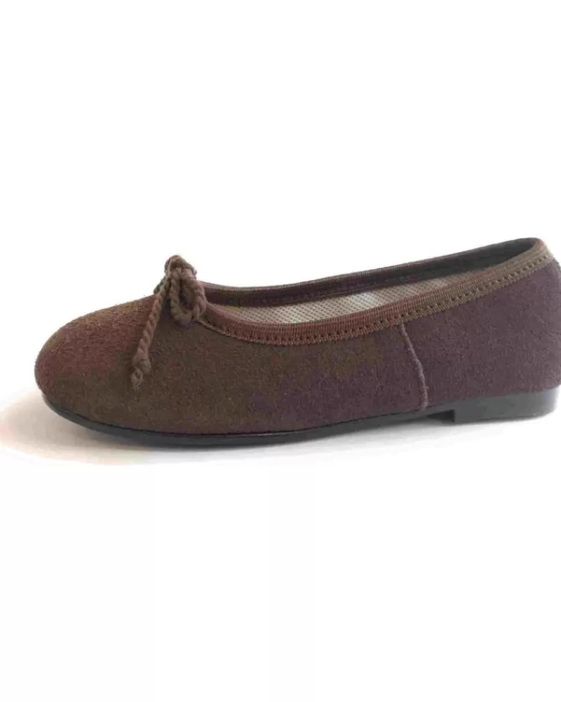 Girl COLORES Flat Shoes-Girl Flat Shoes Bailarinas 2284 Marron
