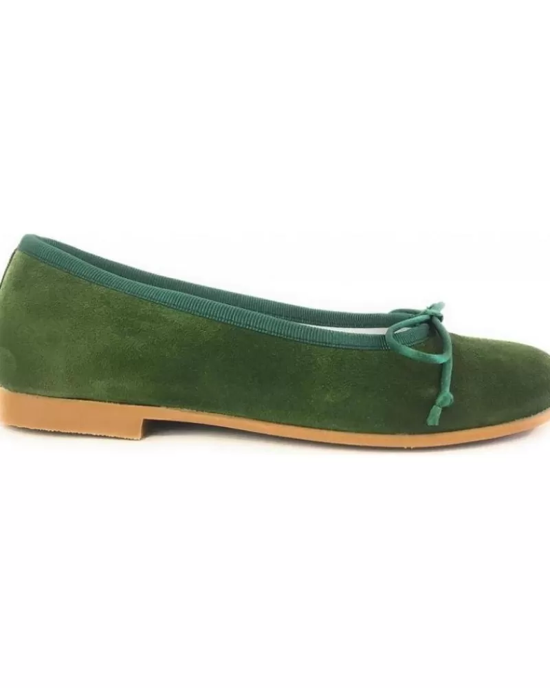 Girl CRIOS Flat Shoes-Girl Flat Shoes 49-166 Bailarina Serraje Verde