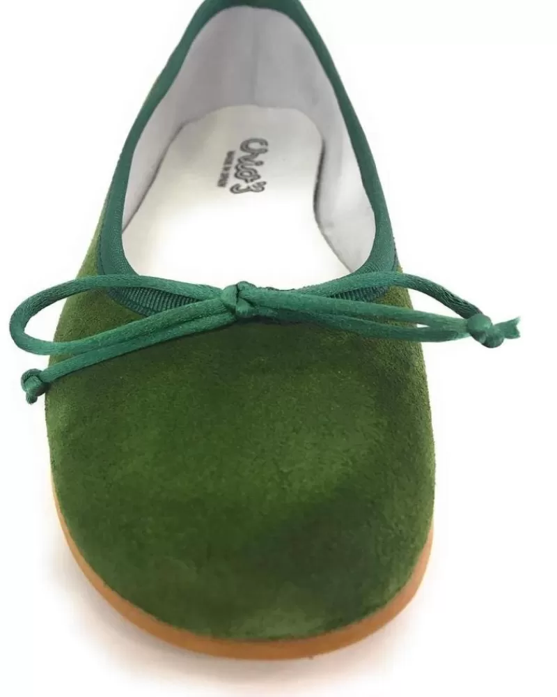 Girl CRIOS Flat Shoes-Girl Flat Shoes 49-166 Bailarina Serraje Verde