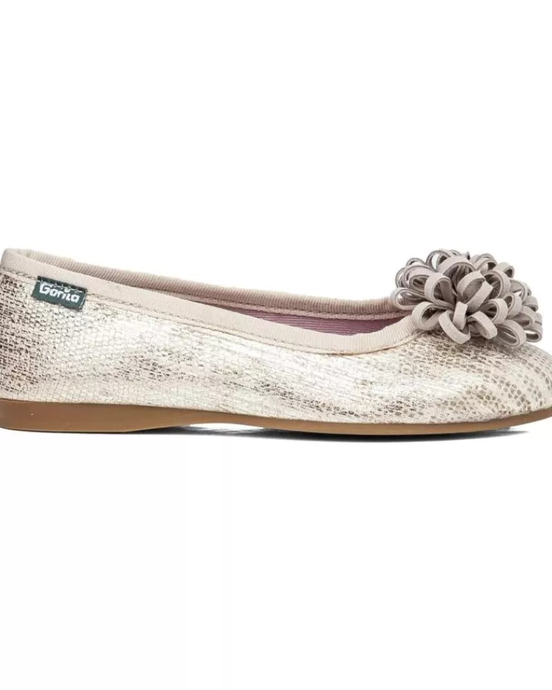 Girl GORILA Flat Shoes-Girl Flat Shoes Bailarinas 24260 Gold