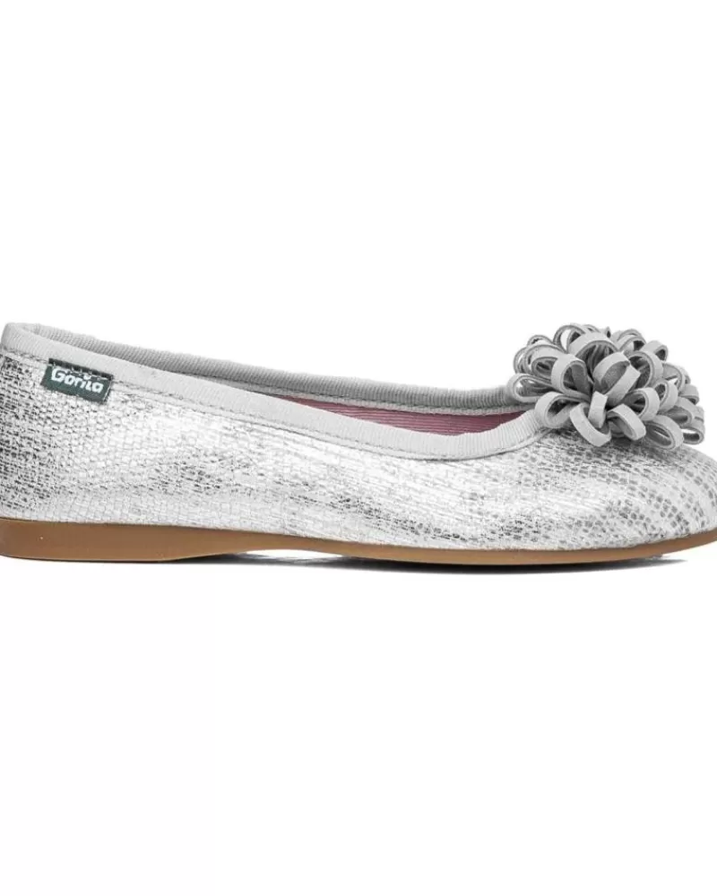 Girl GORILA Flat Shoes-Girl Flat Shoes Bailarinas 24260 Metalico