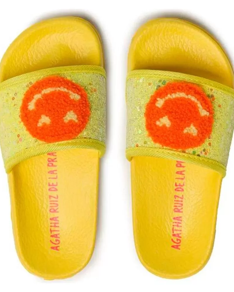 Girl AGATHA RUIZ DE LA PRADA Flip Flops-Girl Flip Flops Chanclas 232983 Smile Amarillo