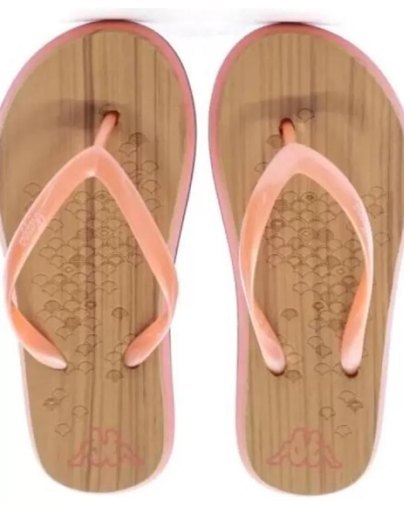 Girl KAPPA Flip Flops-Girl Flip Flops Chanclas Mooney Marron Coral Kid Multi