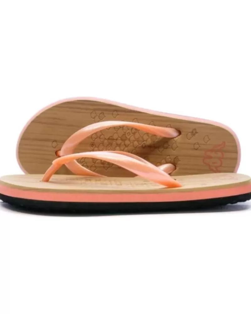 Girl KAPPA Flip Flops-Girl Flip Flops Chanclas Mooney Marron Coral Kid Multi