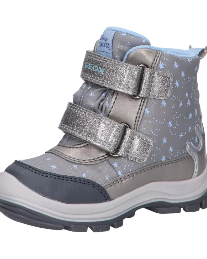 Girl GEOX Mid Boots-Girl B163Wb 054Fu B Flanfil Girl B Abx C1009 Dk Silver