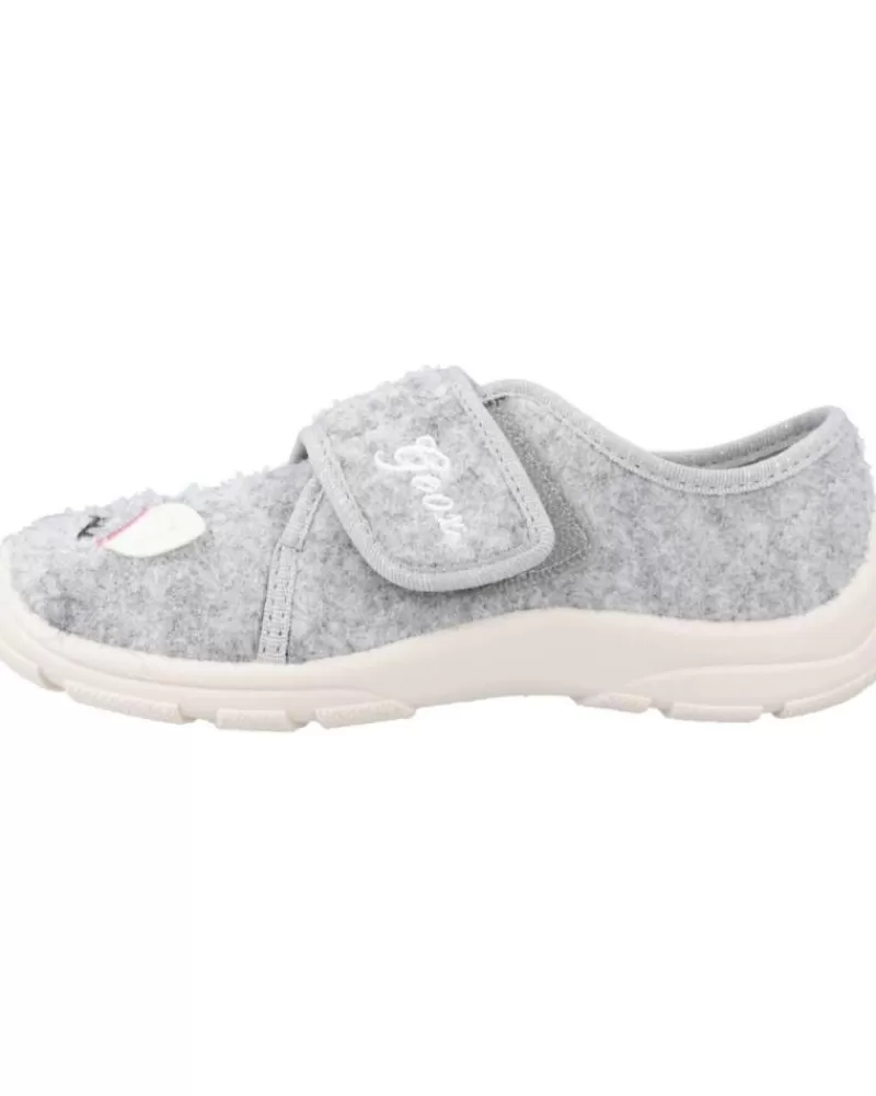 Girl GEOX House Slipers-Girl House Slipers J Nymel Girl Gris
