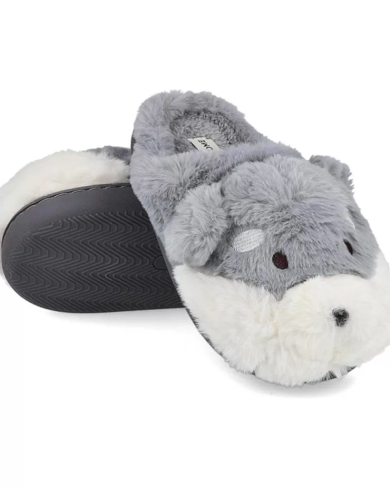 Girl L&R SHOES House Slipers-Girl House Slipers L&R Shoes Lr Shoes Mb8742 Zapatillas Casa Ninos Gris