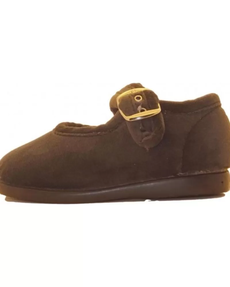Girl COLORES Shoes-Girl Shoes Merceditas Terciopelo 021060 Gris