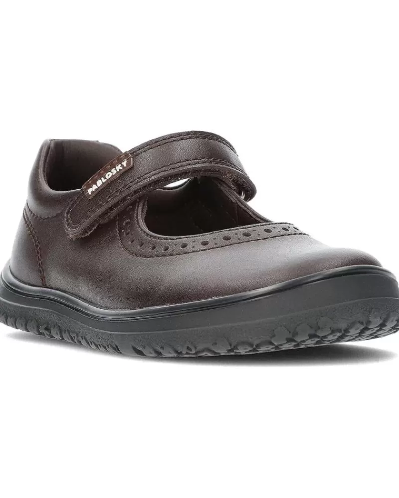 Girl PABLOSKY Flat Shoes-Girl Shoes Bailarina Colegial 352195 Marron