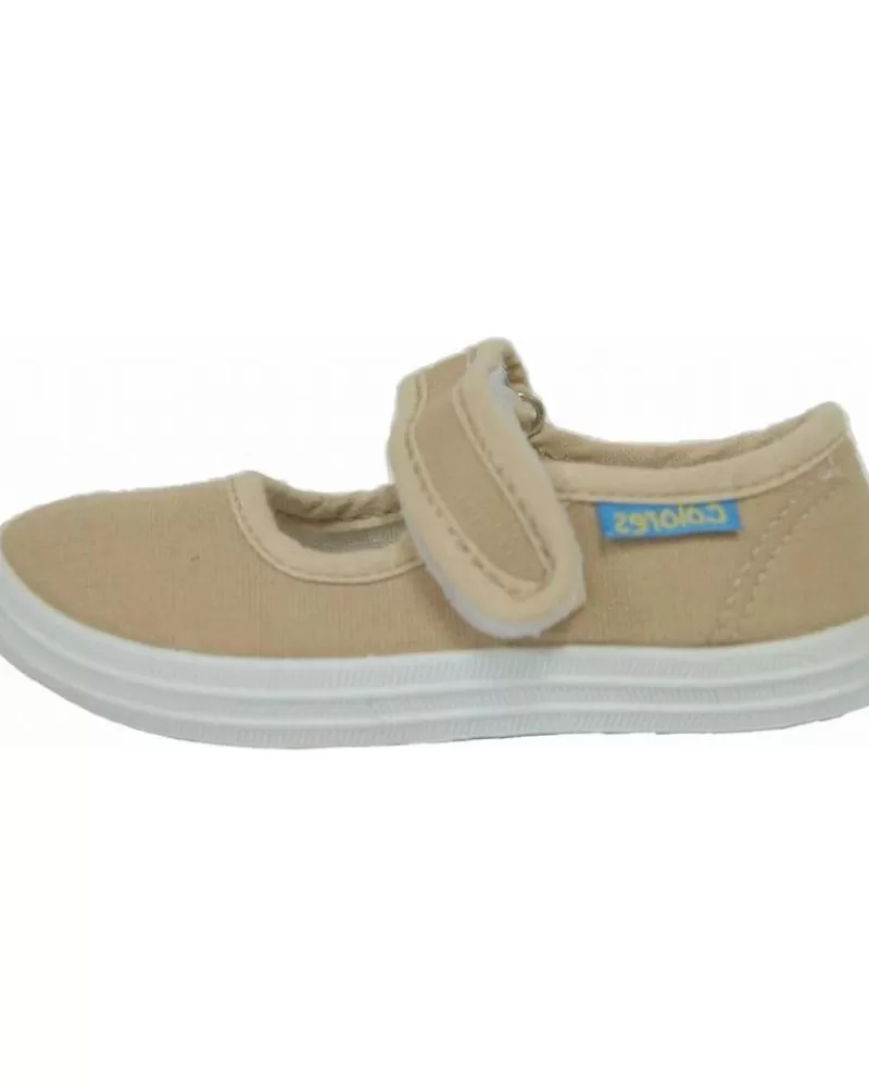 Girl COLORES Sports Shoes-Girl Trainers Mercedes Lona 1910 Beige