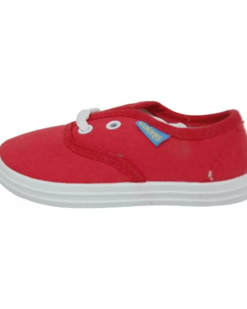 Girl COLORES Sports Shoes-Girl Trainers Zapatilla Lona 1917 Rojo
