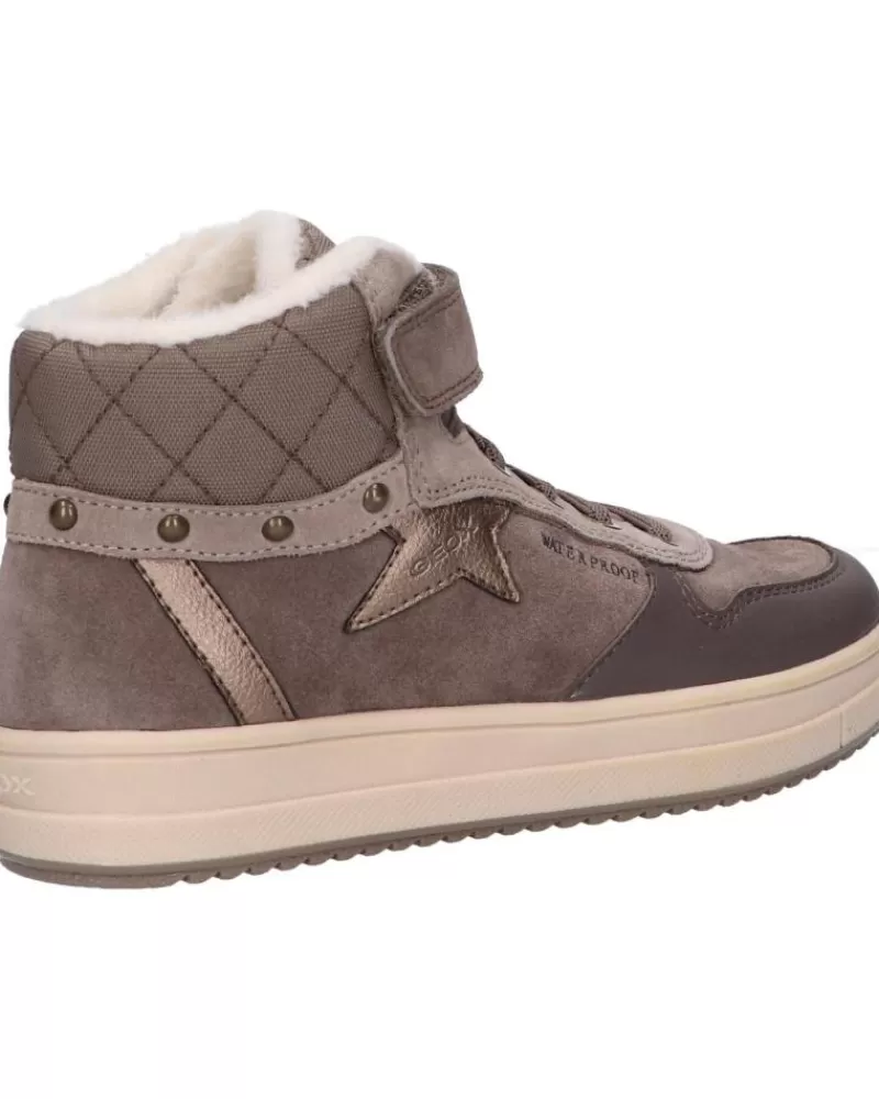 Girl GEOX Trainers-Girl Trainers J04Cvb 022Fu J Rebecca Girl Wpf C9006 Smoke Grey