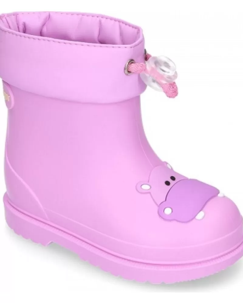 Girl IGOR Wellington Boots-Girl Wellington Boots Bota Agua Hipopotamo Malva