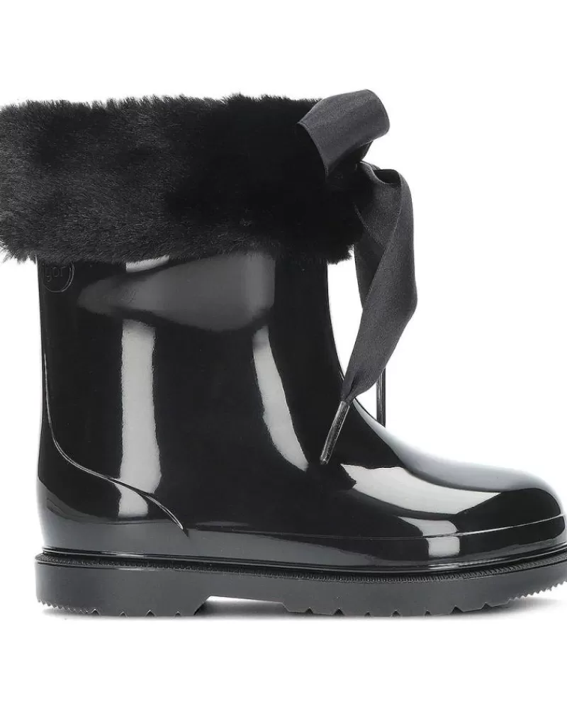 Girl IGOR Wellington Boots-Girl Wellington Boots Botas De Agua W10258 Bimbi Soft Black
