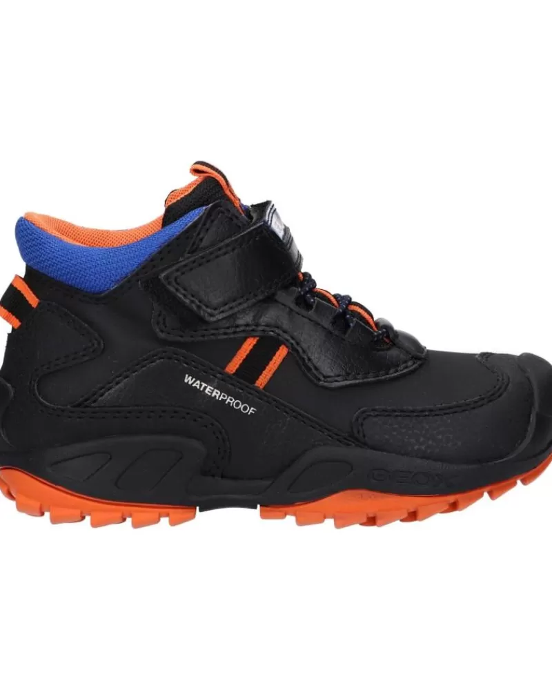 Boy GEOX Mid Boots-Man And Boy J16Cba 0Cebu J New Savage Boy Wpf C0038 Black-Orange