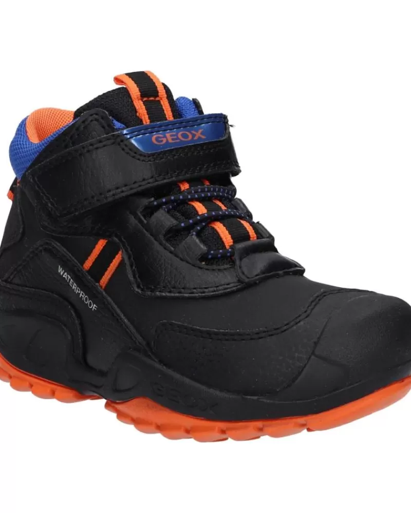 Boy GEOX Mid Boots-Man And Boy J16Cba 0Cebu J New Savage Boy Wpf C0038 Black-Orange
