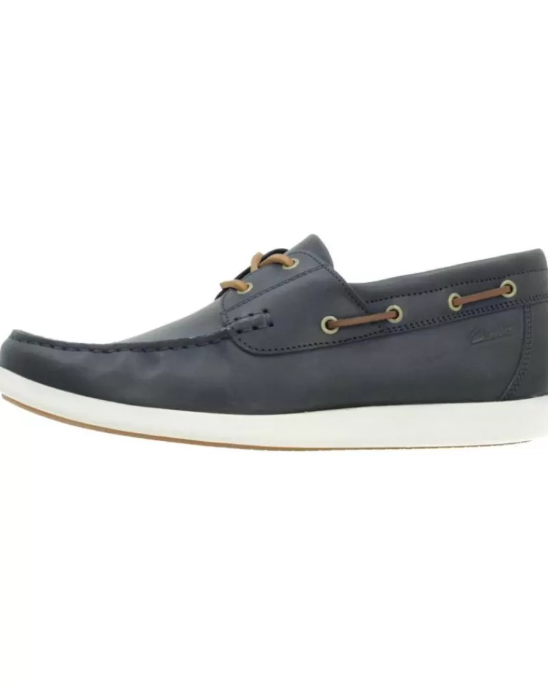Man CLARKS Man Boat Shoes Ferius Coast Marron