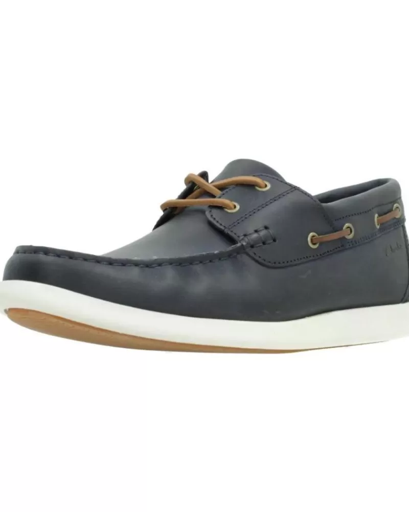 Man CLARKS Man Boat Shoes Ferius Coast Marron