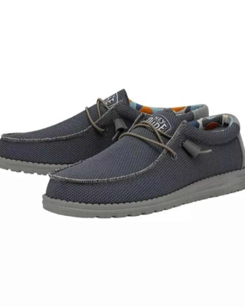 Man HEY DUDE Man Boat Shoes Wally Sox Triple Needle - Blue Shadow Jeans