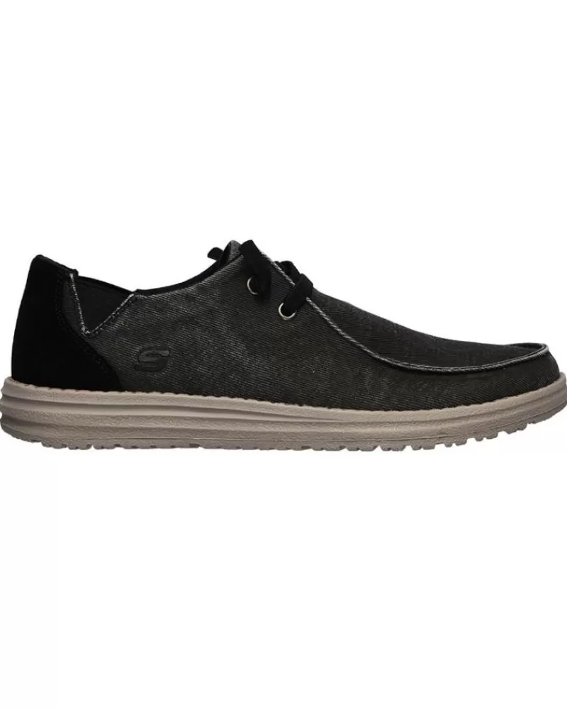 Man SKECHERS Man Boat Shoes 66387-Blk Melson Raymon Black