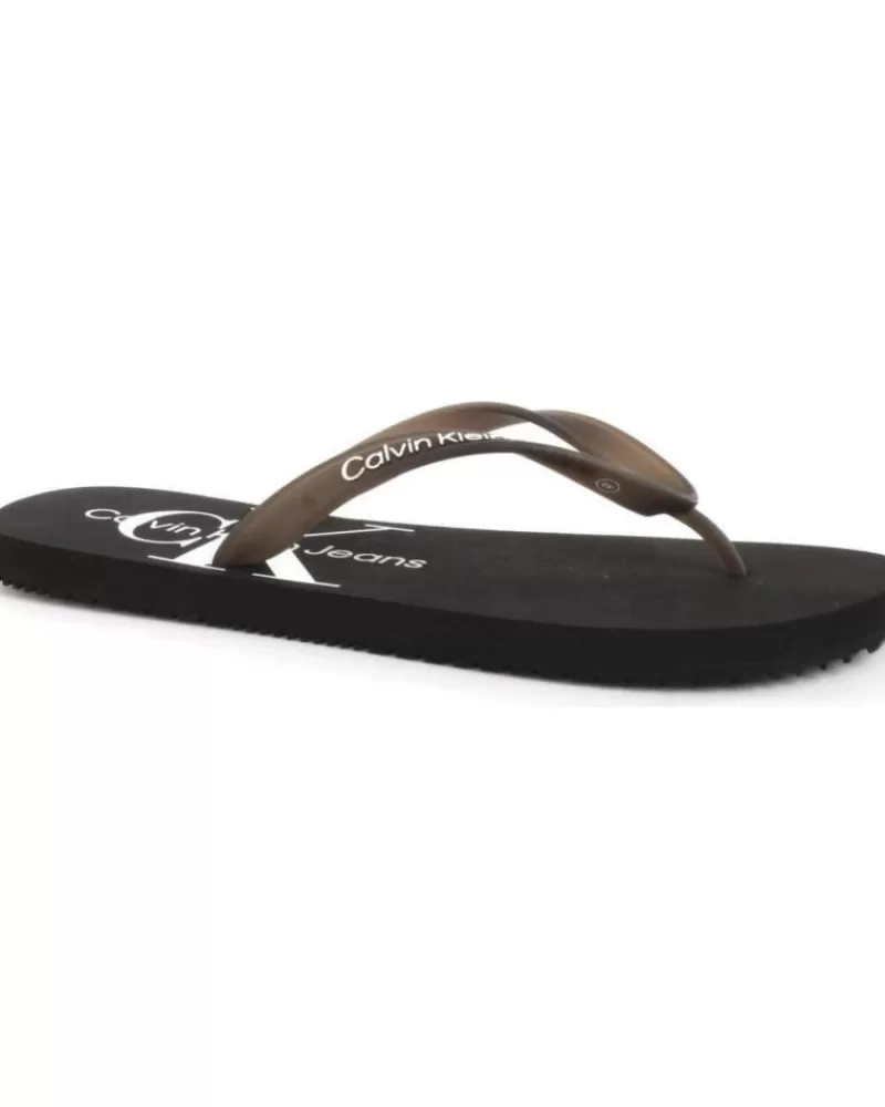 Man CALVIN KLEIN Man Flip Flops Chanclas Jeans Beach Sandal Black