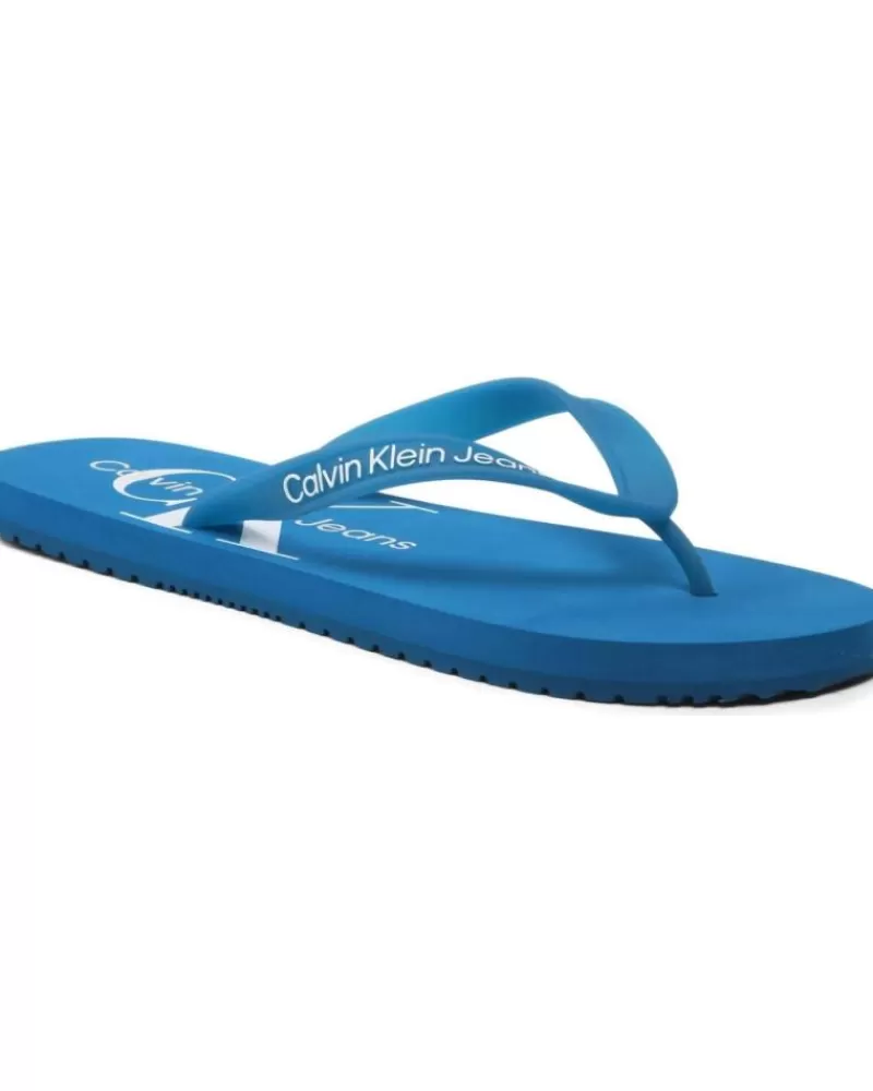 Man CALVIN KLEIN Man Flip Flops Chanclas Jeans Beach Sandal Imperial Blue