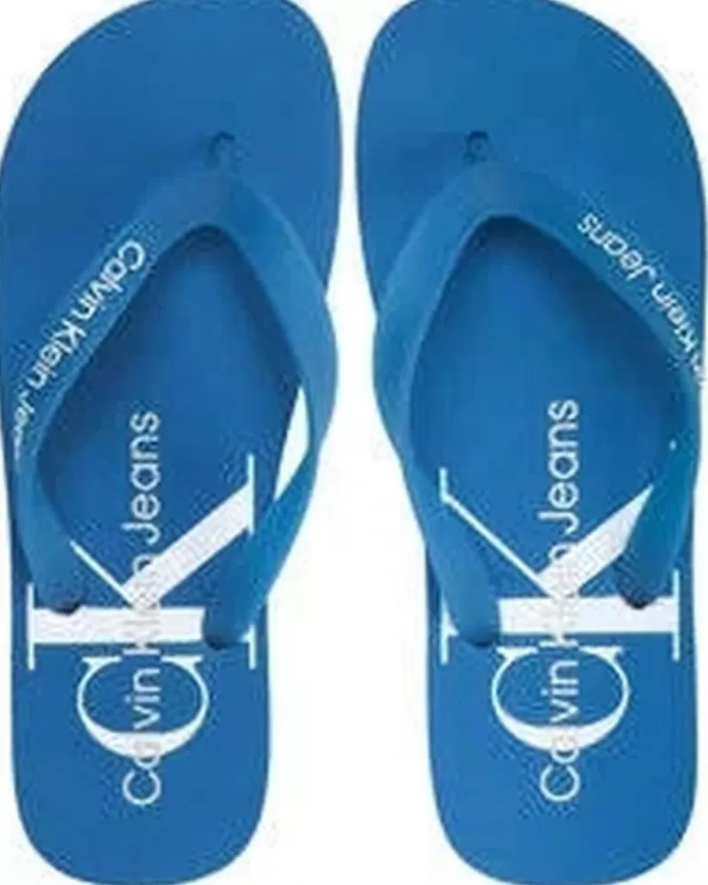 Man CALVIN KLEIN Man Flip Flops Chanclas Jeans Beach Sandal Imperial Blue