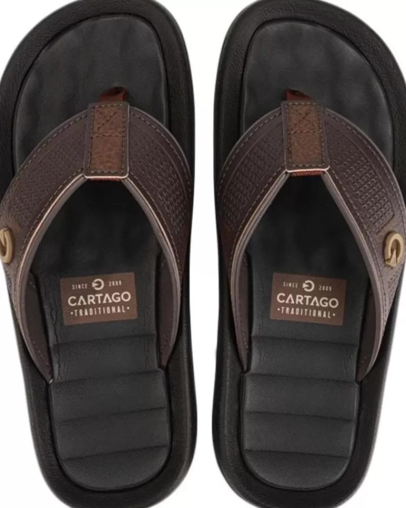 Man CARTAGO Man Flip Flops 11020-Af403 Fiji Iv Thong Ad Brown-Brown