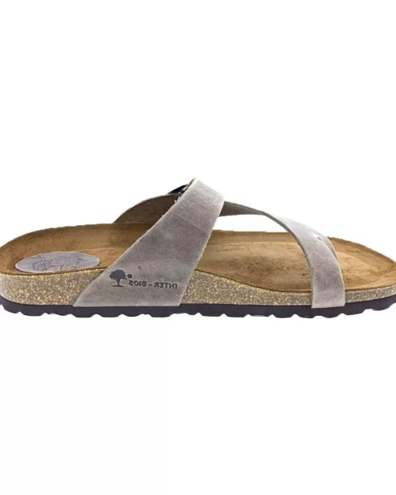Man INTERBIOS Man Flip Flops Inter-Bios 9511 Sandalia Piel Bio Hombre Pardo