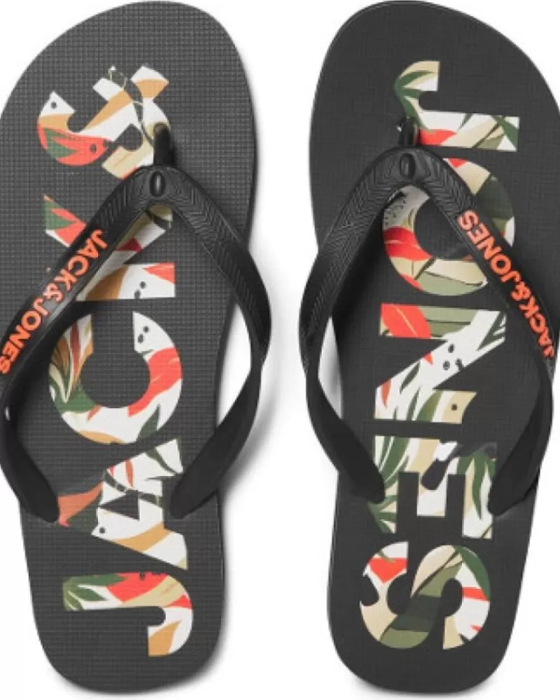 Man JACK AND JONES Man Flip Flops Chancla Logo Negra Jackjones Negro