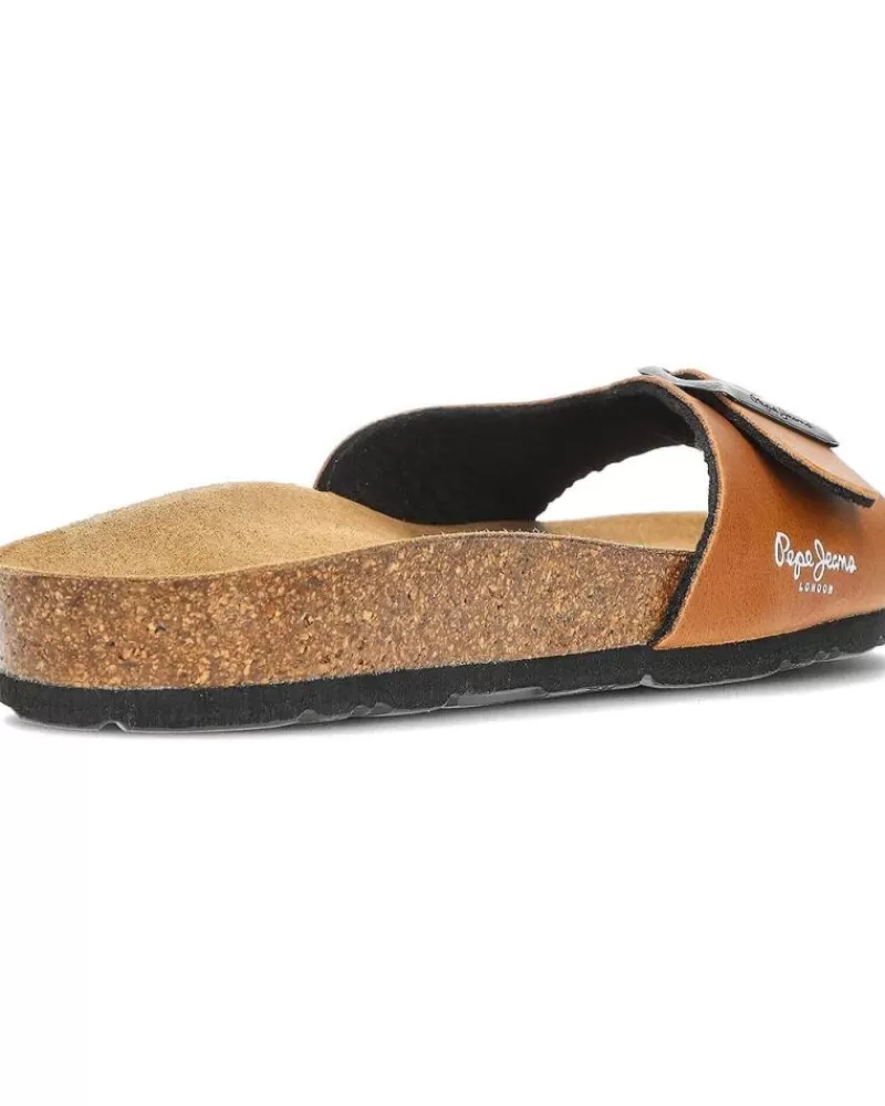 Man PEPE JEANS Man Flip Flops Chanclas Pms90107 Bio M Single Kansas Tan