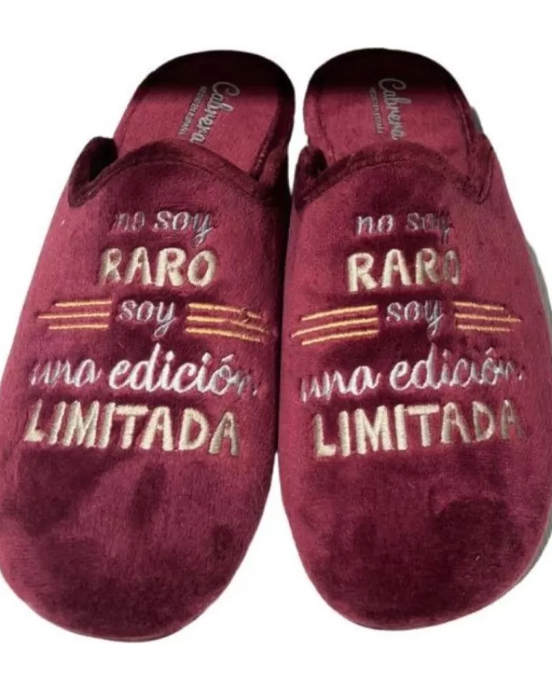 Man CABRERA Man House Slipers Pantufla No Soy Raro Morado