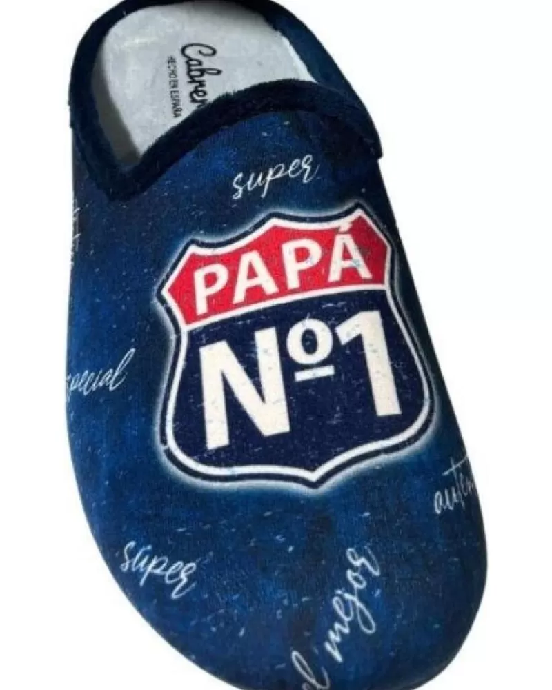 Man CABRERA Man House Slipers Pantufla Papa N1 Azul