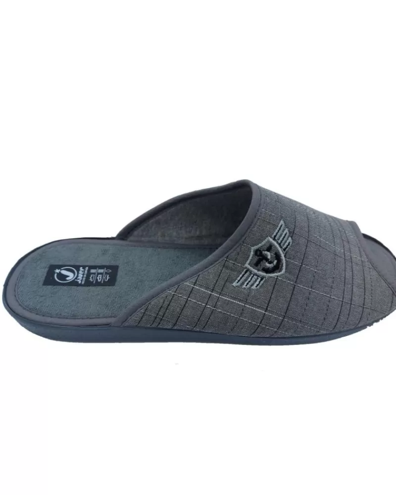 Man JAVER Man House Slipers Zapatilla Casa Abierta Gris