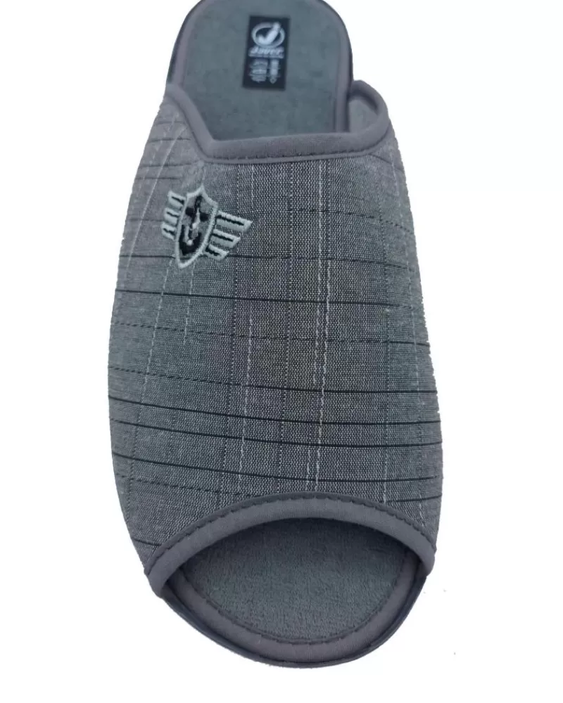 Man JAVER Man House Slipers Zapatilla Casa Abierta Gris