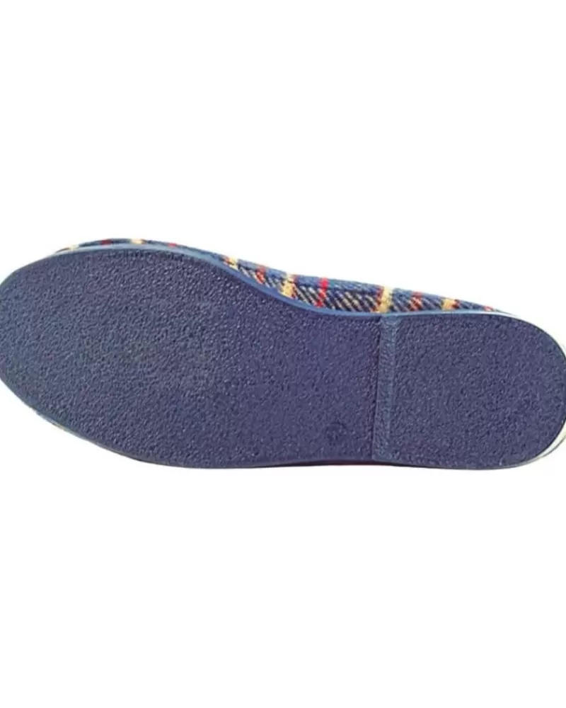 Man JAVER Man House Slipers Zapatilla Cuadros Marino