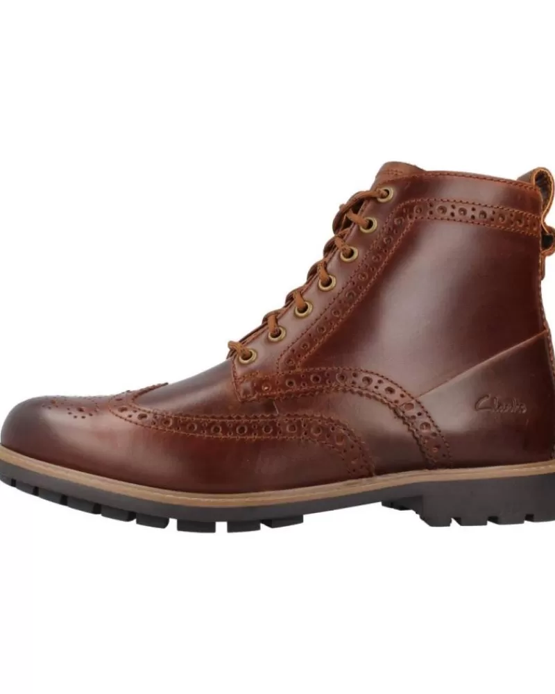 Man CLARKS Man Mid Boots Westcombelimit Marron