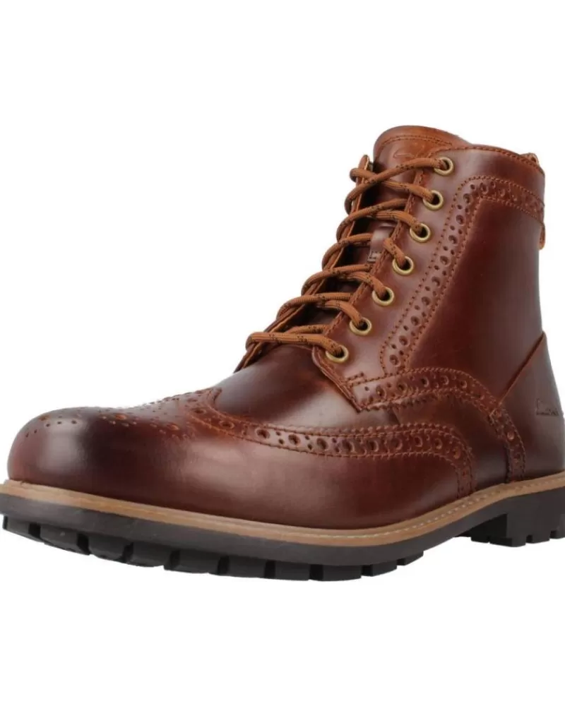 Man CLARKS Man Mid Boots Westcombelimit Marron