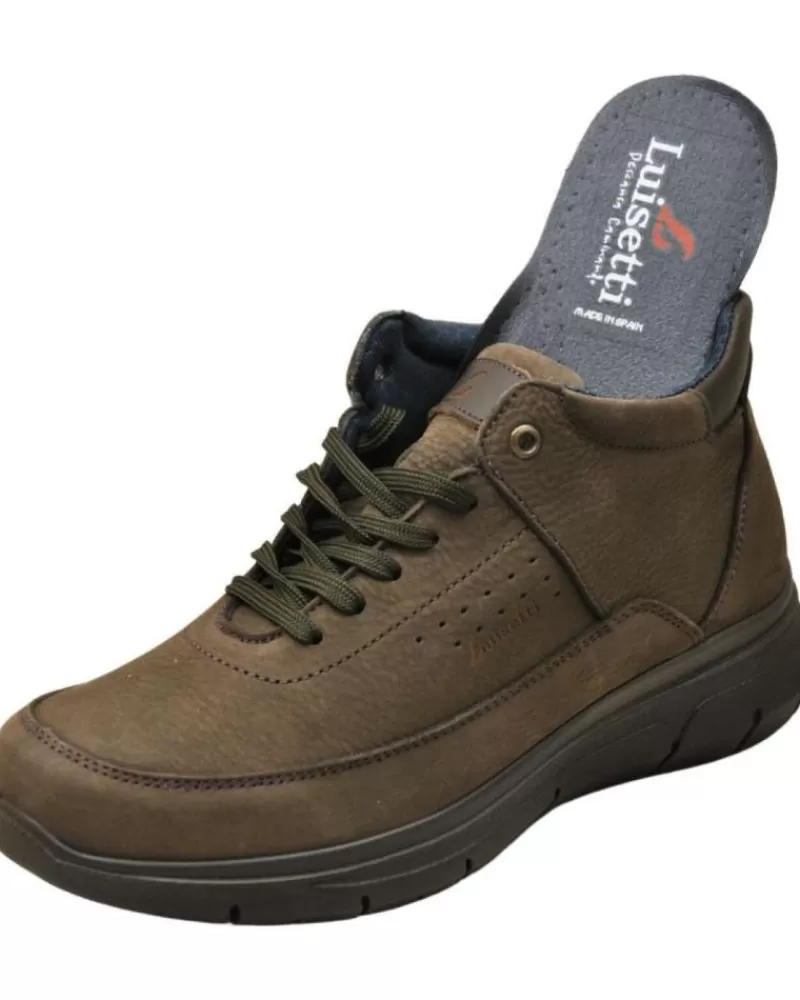 Man LUISETTI Man Mid Boots - 36105No Bota Con Cordones Para Hombres Plantil Cafe