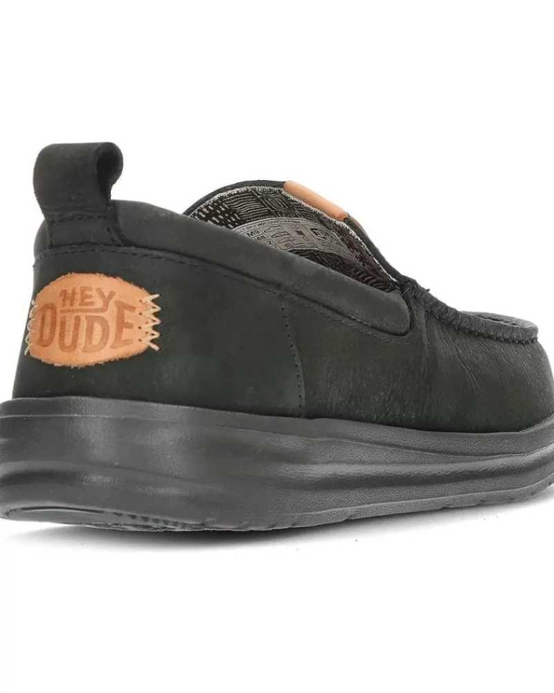 Man HEY DUDE Man Mocasines Mocasin Dude Wally Grip Moc Craft Leather Black