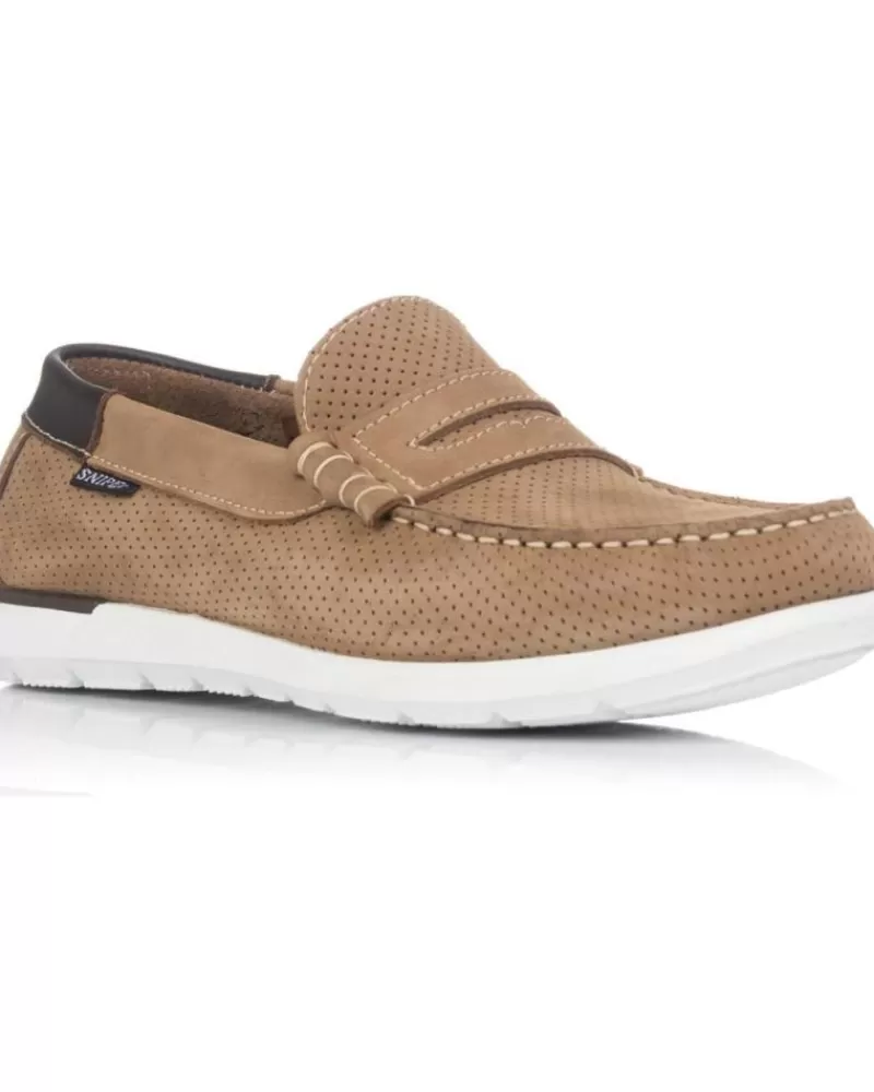 Man SNIPE Man Mocasines Zapatos De Sport 05081 Taupe Marron